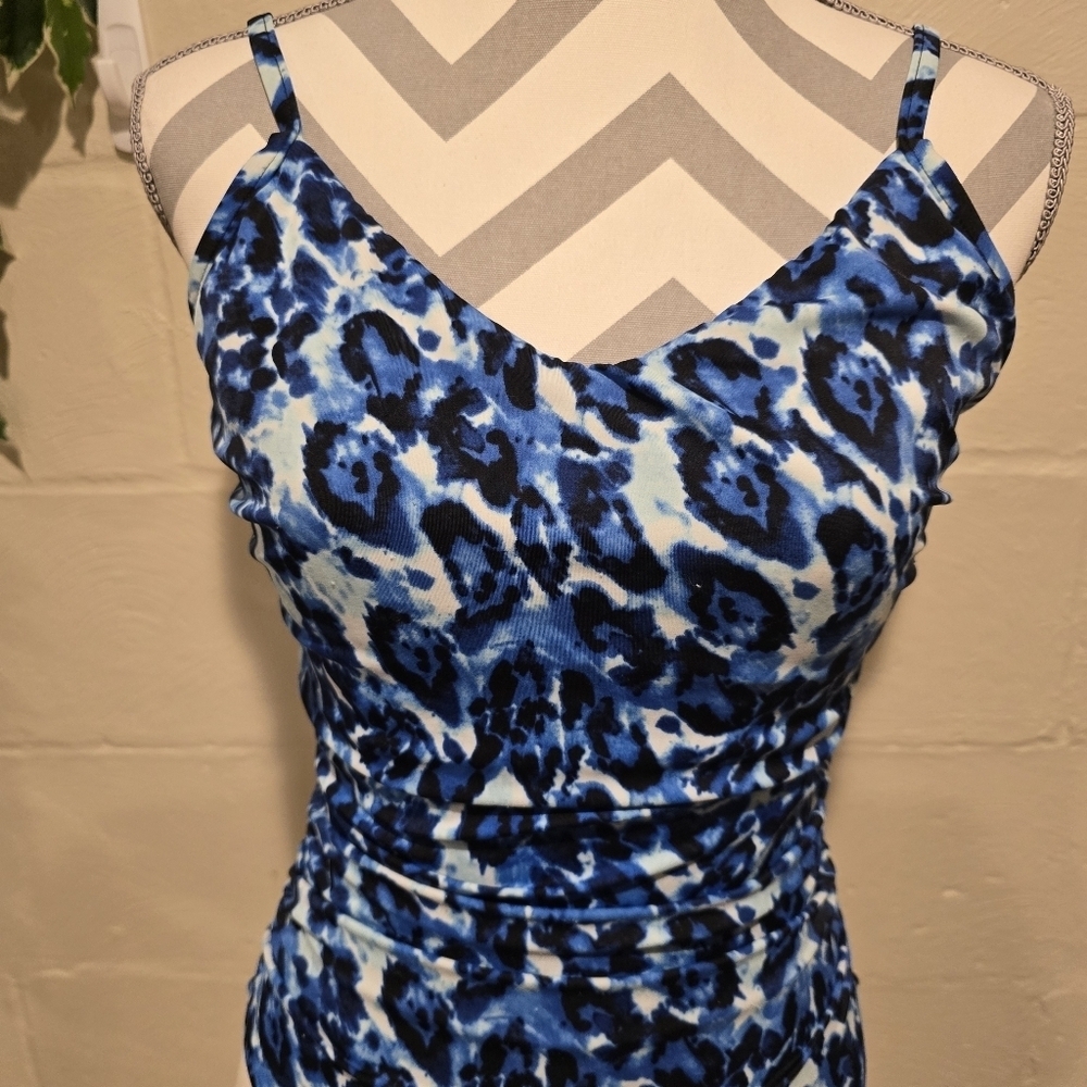 Magicsuit Blue Tide Tummy Control One Piece Open Back Swimsuit Size 10. - Picture 2 of 14